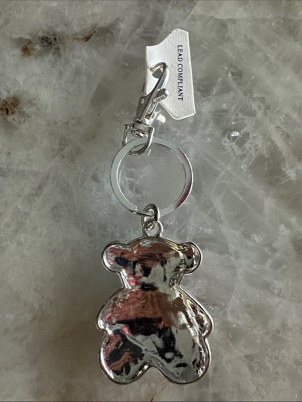 Colorful Patchwork Bear Keychain - Picture 2 of 2